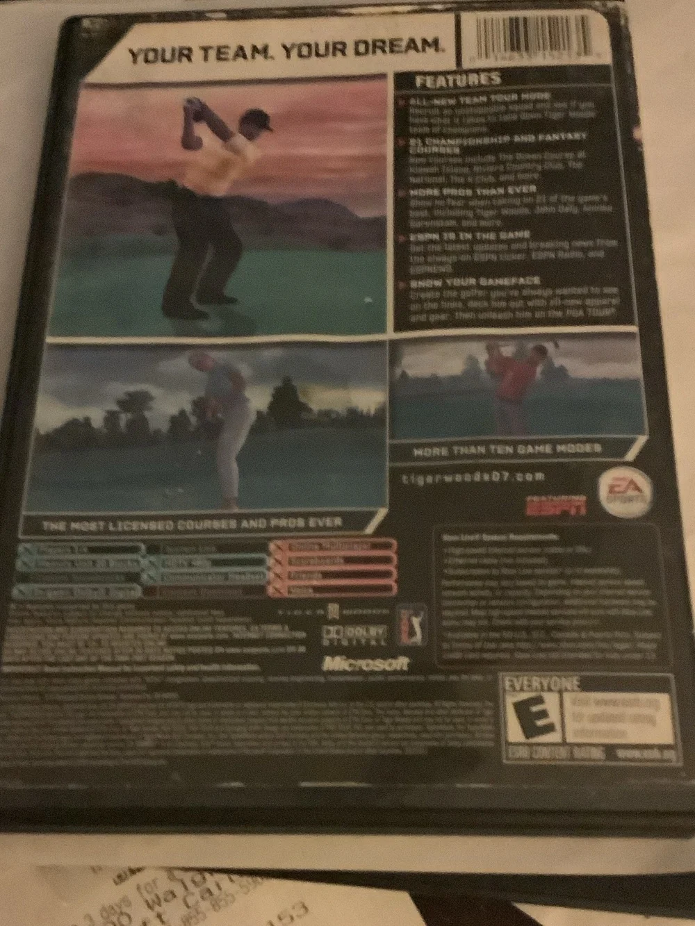 PGA Tour 07 Xbox - Black/Blue Game Case